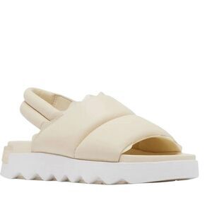 Quilted Sorel Dayspring 8puffy strappy sling back chunky platform sporty sandals